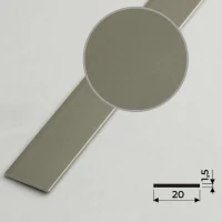 Алюминиевая полоса 20х1,5мм, 2,7м, бронза-светлая/глянец