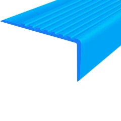 Противоскользящий угол для ступеней/бортиков бассейна 100х50мм без клея, 2м, голубой
