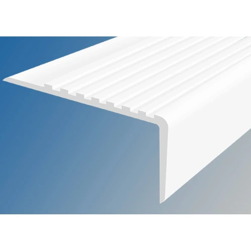 Противоскользящий угол для ступеней/бортиков бассейна 100х50мм без клея, 3м, белый