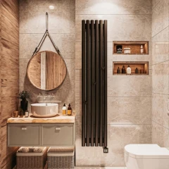 Радиатор-полотенцесушитель Warmmet Round VE  электрический 800 Вт, 750х492мм (ВШ) 10 секции