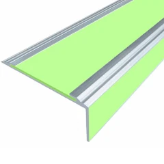 Противоскользящий алюминиевый угол-порог АУ38 ФЭС 38х3,6х20мм (вставка ФЭС+бортик), 2м
