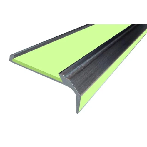 Противоскользящий алюминиевый угол-порог АУ42 ФЭС 42х4,5х20,5мм (вставка ФЭС+бортик), 1,35м