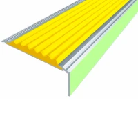 Противоскользящий алюминиевый угол-порог АУ50 Премиум ФЭС 50х6х26мм (резин.вст.), 1м