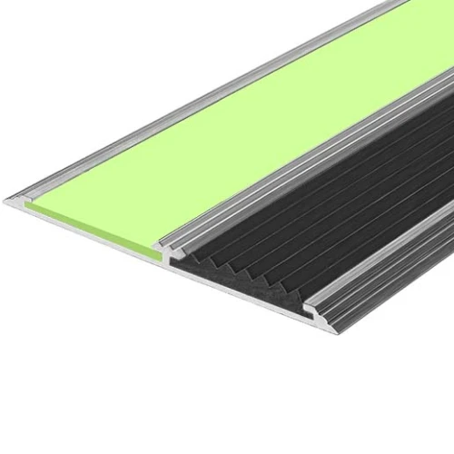 Противоскользящая алюминиевая полоса АП86 Премиум ФЭС (резин.вст.) 86х6,1мм, 1м