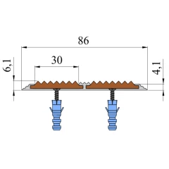 Противоскользящая алюминиевая полоса АП86 Премиум ФЭС (вставка ФЭС) 86х4,1мм, 3м