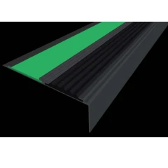 Противоскользящий алюминиевый угол-порог АУ70 ФЭС 70х5,5х28мм (резин.вст.+вст.ФЭС), 1,5м