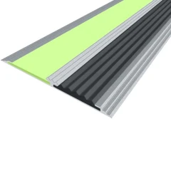 Противоскользящая алюминиевая полоса АП70 ФЭС (резин.вст.+ФЭС) 70х5,5мм, 1,5м