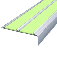 Противоскользящий алюминиевый угол-порог АУ80 ФЭС 80х4,2х24,2мм (вставки ФЭС.), 2м