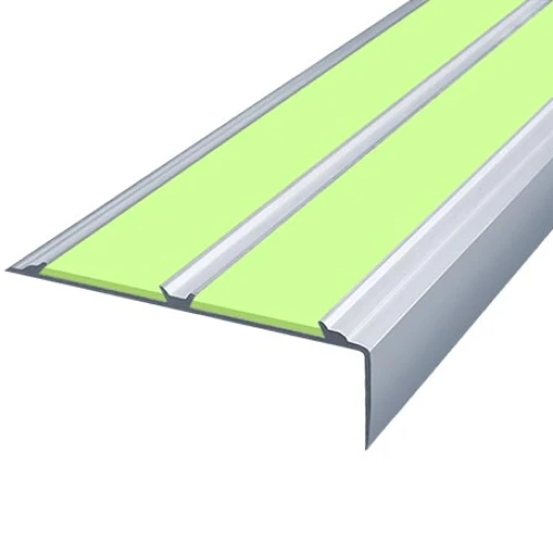 Противоскользящий алюминиевый угол-порог АУ80 ФЭС 80х4,2х24,2мм (вставки ФЭС.), 3м