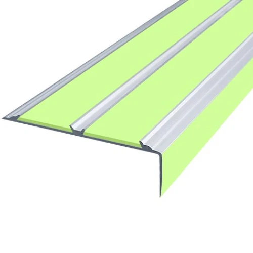 Противоскользящий алюминиевый угол-порог АУ80 ФЭС 80х4,2х24,2мм (вставки ФЭС+бортик ФЭС), 2м