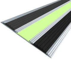 Противоскользящая алюминиевая полоса АП100 ФЭС (резин.вст.+ФЭС) 100х5,6мм, 2,7м