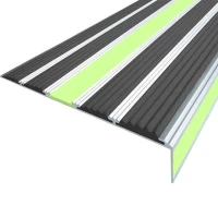 Противоскользящий алюминиевый угол-порог АУ160 ФЭС 160х6х36мм (резин.вставки+ФЭС+бортик), 1,5м