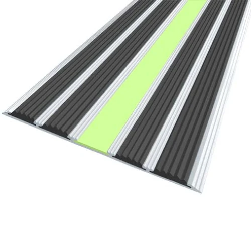 Противоскользящая алюминиевая полоса АП162 ФЭС (резин.вст.+вставка ФЭС) 162х6мм, 1,5м