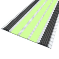 Противоскользящая алюминиевая полоса АП162 ФЭС (резин.вст.+вст. ФЭС) 162х6мм, 1,5м