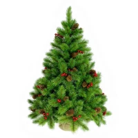 Ель искусственная BEATREES Tiffany зеленая с инеем шишками и ягодами 0,9 м