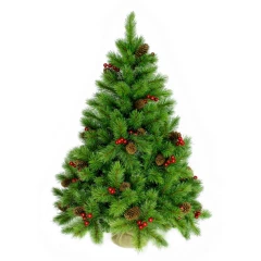 Ель искусственная BEATREES Tiffany зеленая с инеем шишками и ягодами 0,9 м