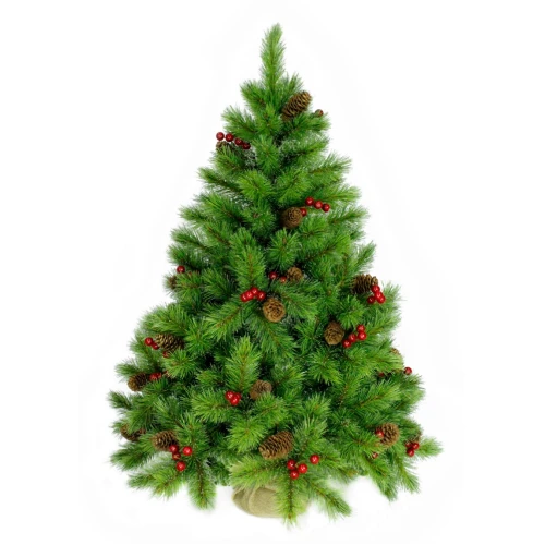 Ель искусственная BEATREES Tiffany зеленая с инеем шишками и ягодами 0,9 м