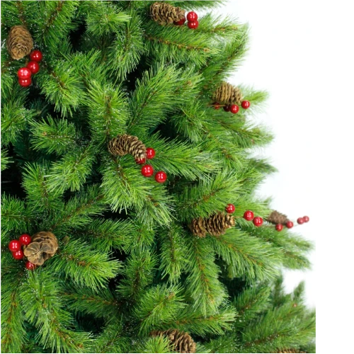 Ель искусственная BEATREES Tiffany зеленая с инеем шишками и ягодами 0,9 м