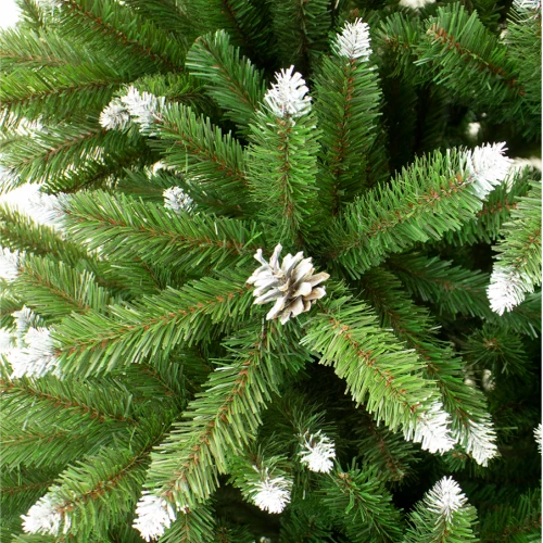 Ель искусственная BEATREES Королевская зеленая заснеженная с шишками 1,9 м.