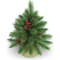 Ель искусственная BEATREES Tiffany зеленая с инеем шишками и ягодами 0,45 м