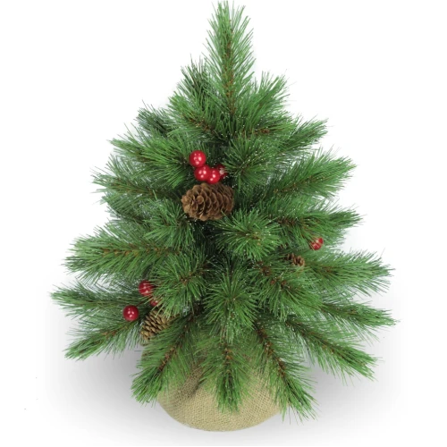 Ель искусственная BEATREES Tiffany зеленая с инеем шишками и ягодами 0,45 м