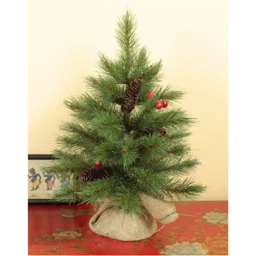 Ель искусственная BEATREES Tiffany зеленая с инеем шишками и ягодами 0,45 м