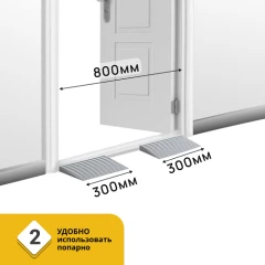 Пандус полимерный РУБЕЖ 25х150х300 мм, серый