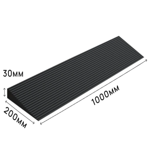Пандус полимерный РУБЕЖ 30х200х1000 мм, чёрный