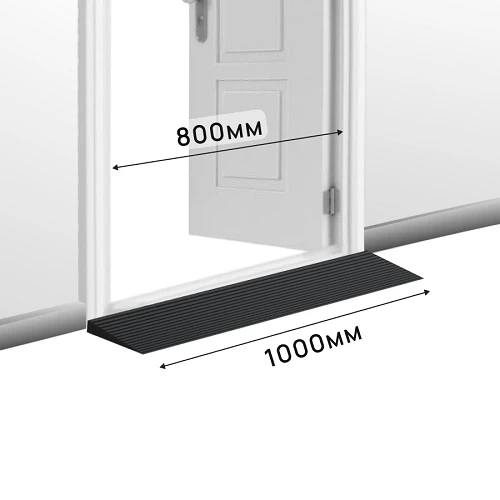 Пандус полимерный РУБЕЖ 25х150х1000 мм, чёрный