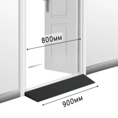 Пандус полимерный РУБЕЖ ГОСТ 15х150х900 мм, чёрный