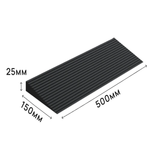 Пандус полимерный РУБЕЖ 25х150х500 мм, чёрный