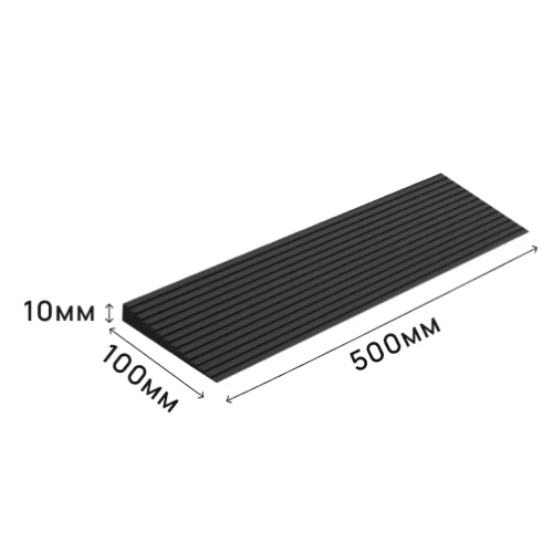 Пандус полимерный РУБЕЖ ГОСТ 10х100х500 мм, чёрный