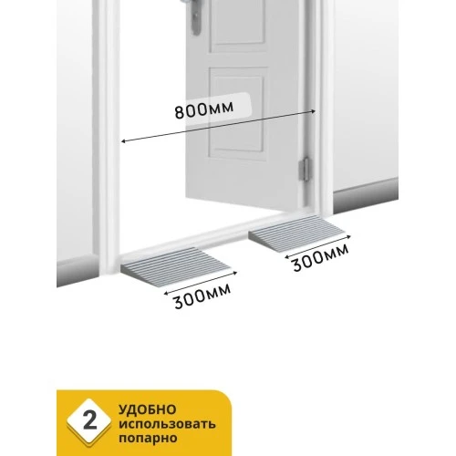 Пандус полимерный РУБЕЖ 35х200х300 мм, серый