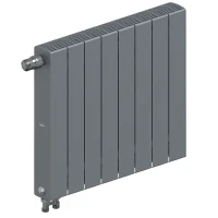 Биметаллический радиатор Rifar SUPReMO Ventil 500x8 секций, левое подкл-е, титан