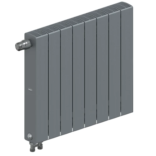 Биметаллический радиатор Rifar SUPReMO Ventil 500x8 секций, левое подкл-е, титан
