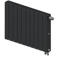 Биметаллический радиатор Rifar SUPReMO Ventil 500x10 секций, правое подкл-е, антрацит
