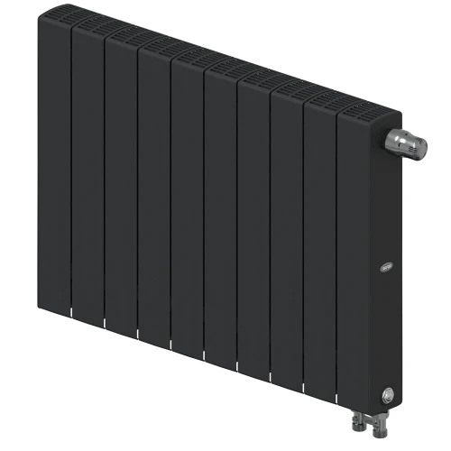 Биметаллический радиатор Rifar SUPReMO Ventil 500x10 секций, правое подкл-е, антрацит
