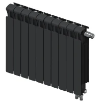 Биметаллический радиатор Rifar Monolit Ventil 500x10 секций, правое подкл-е, антрацит