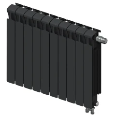 Биметаллический радиатор Rifar Monolit Ventil 500x10 секций, правое подкл-е, антрацит
