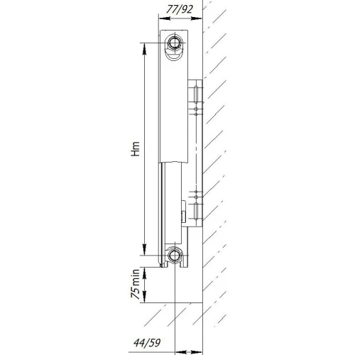 Стальной радиатор AXIS 11 Classic 1200x500, боковое подкл-е