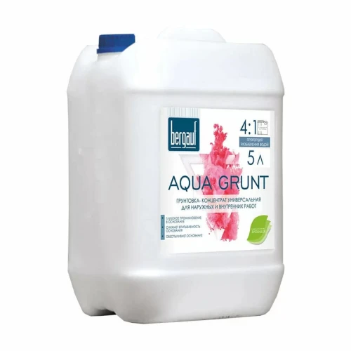 Грунтовка-концентрат для наружных и внутренних работ Bergauf Aqua Grunt U, 5 л