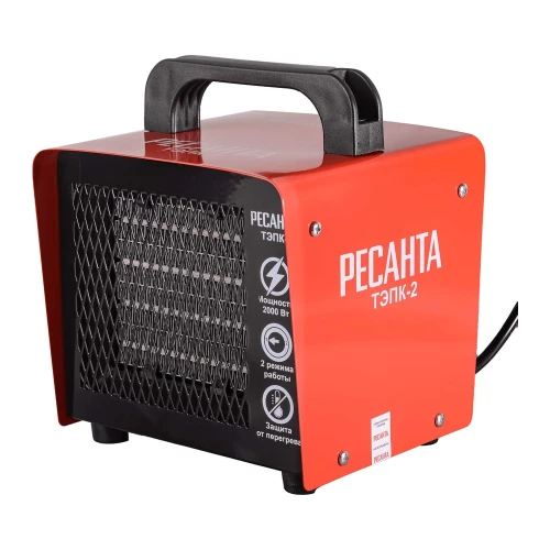 Тепловая электрическая пушка ТЭПК-2 (керамический нагревательный элемент) квадратный корпус Ресанта