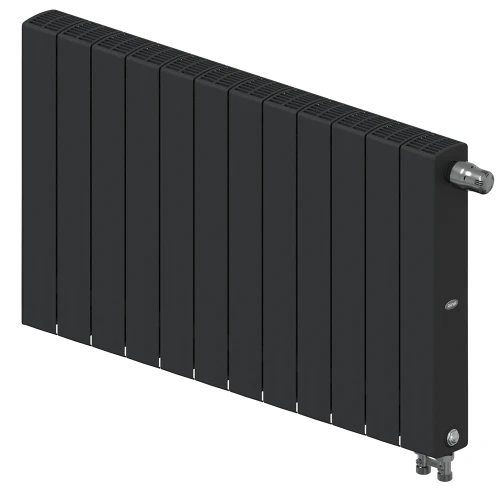 Биметаллический радиатор Rifar SUPReMO Ventil 500x12 секций, правое подкл-е, антрацит
