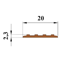 Противоскользящая тактильная направляющая полоса 20 мм без клеевого слоя, голубой