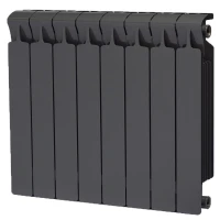 Биметаллический радиатор Rifar Monolit 500x8 секций, боковое подкл-е, антрацит
