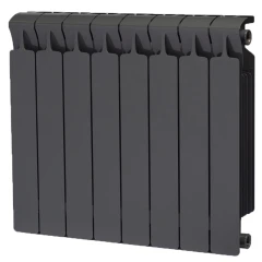 Биметаллический радиатор Rifar Monolit 500x8 секций, боковое подкл-е, антрацит