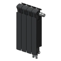 Биметаллический радиатор Rifar Monolit Ventil 500x4 секции, правое подкл-е, антрацит