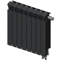 Биметаллический радиатор Rifar Monolit Ventil 500x8 секций, правое подкл-е, антрацит