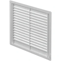 Решетка вентиляционная пластиковая без рамки с сеткой 150x200 ABS, белый