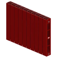 Биметаллический радиатор Rifar SUPReMO 500x10 секций, боковое подкл-е, бордо